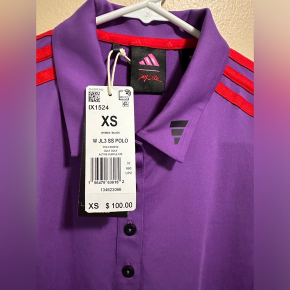 Adidas X Jay3lle Golf Polo Short Sleeve Shirt Purple Womens Size XS - Picture 3 of 6